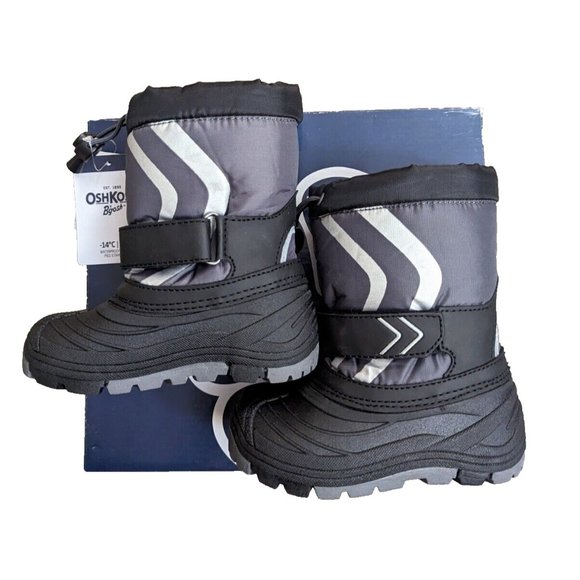 Oshkosh B'gosh Toddler Boys Arctic Snow Boot Waterproof Foot Fastener Gr… - Picture 3 of 6